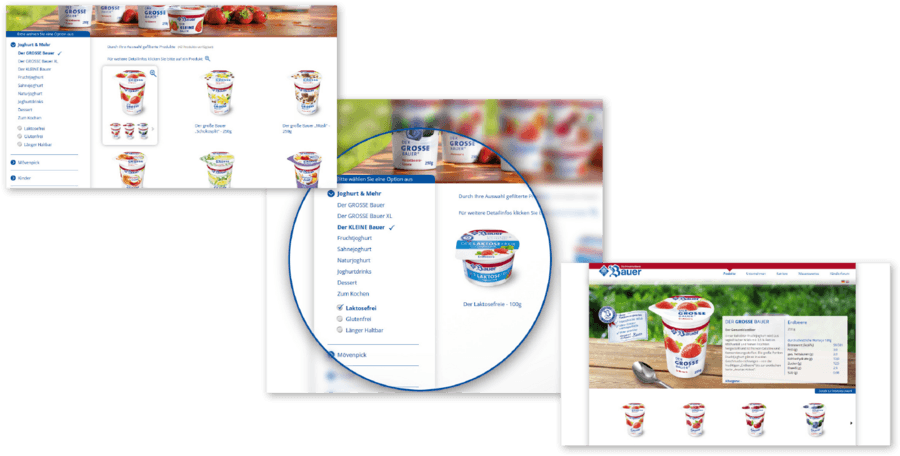 Privatmolkerei Bauer Webauftritt Collage